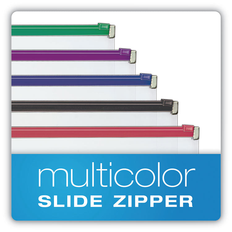 Expanding Zipper Binder Pocket, 8.5 x 11, Assorted Colors, 5/Pack