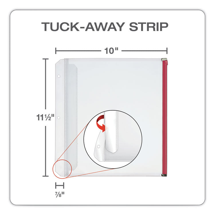 Expanding Zipper Binder Pocket, 8.5 x 11, Assorted Colors, 5/Pack