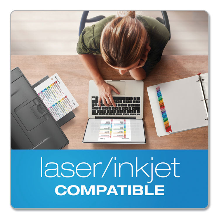 Onestep Printable Table Of Contents And Dividers - Double Column, 52-Tab, 1 To 52, 11 X 8.5, White, 1 Set