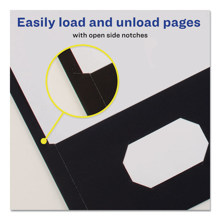Two-Pocket Folder, 40-Sheet Capacity, 11 X 8.5, Black, 25/box