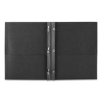 Two-Pocket Folder, Prong Fastener, 0.5" Capacity, 11 X 8.5, Black, 25/box
