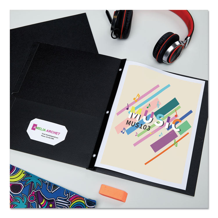 Two-Pocket Folder, Prong Fastener, 0.5" Capacity, 11 X 8.5, Black, 25/box