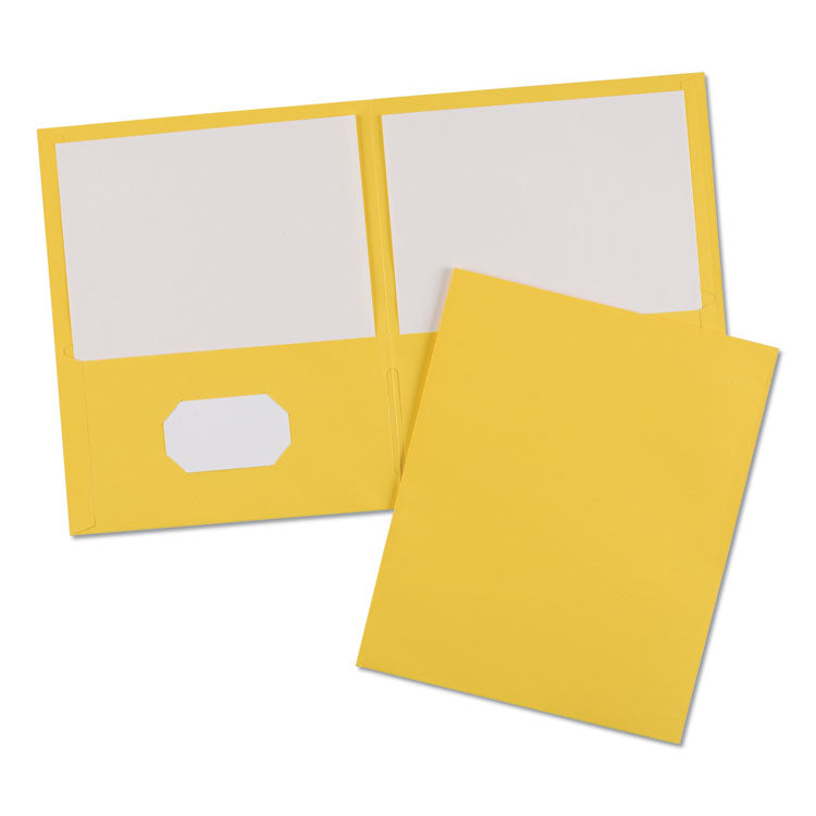 Two-Pocket Folder, 40-Sheet Capacity, 11 X 8.5, Yellow, 25/box