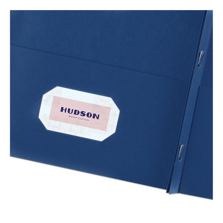 Two-Pocket Folder, Prong Fastener, 0.5" Capacity, 11 X 8.5, Dark Blue, 25/box