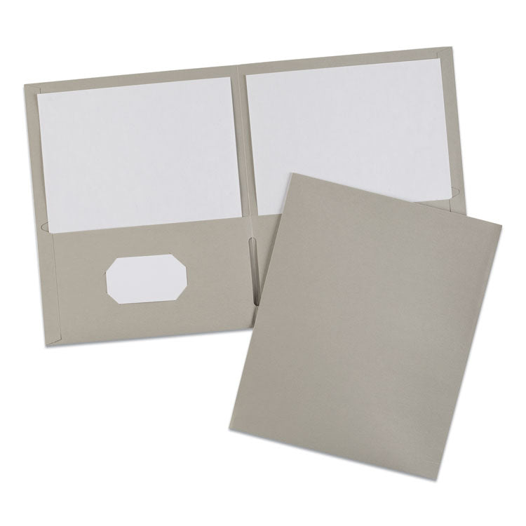Two-Pocket Folder, 40-Sheet Capacity, 11 X 8.5, Gray, 25/box