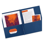 Two-Pocket Folder, Prong Fastener, 0.5" Capacity, 11 X 8.5, Dark Blue, 25/box