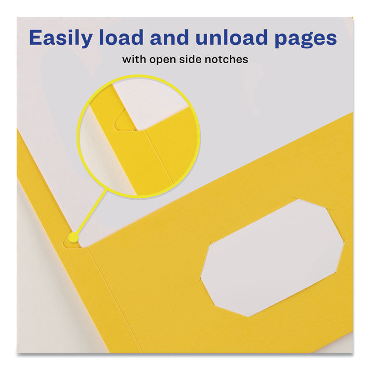 Two-Pocket Folder, 40-Sheet Capacity, 11 X 8.5, Yellow, 25/box