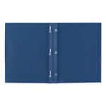 Two-Pocket Folder, Prong Fastener, 0.5" Capacity, 11 X 8.5, Dark Blue, 25/box
