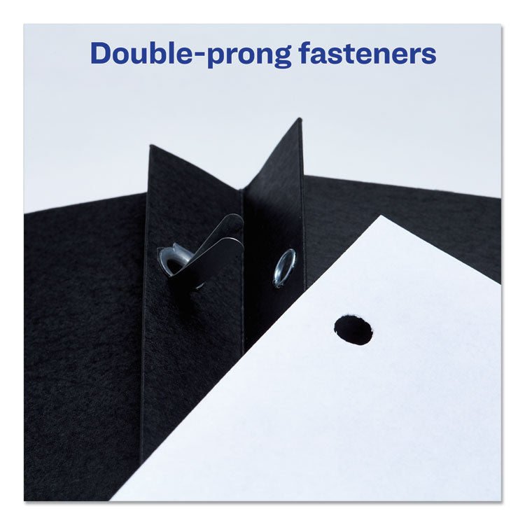 Two-Pocket Folder, Prong Fastener, 0.5" Capacity, 11 X 8.5, Black, 25/box