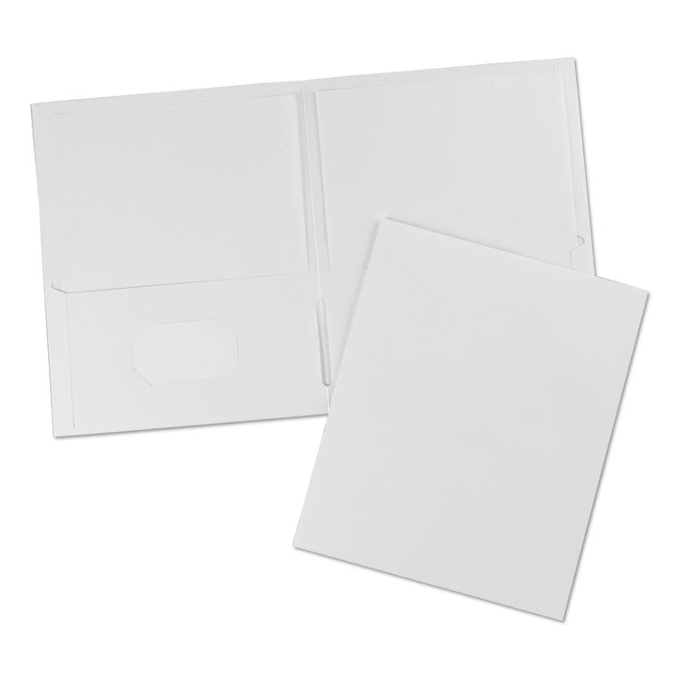 Two-Pocket Folder, 40-Sheet Capacity, 11 X 8.5, White, 25/box