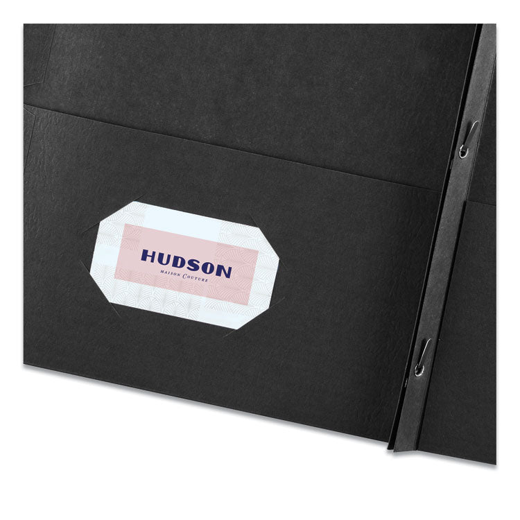 Two-Pocket Folder, Prong Fastener, 0.5" Capacity, 11 X 8.5, Black, 25/box