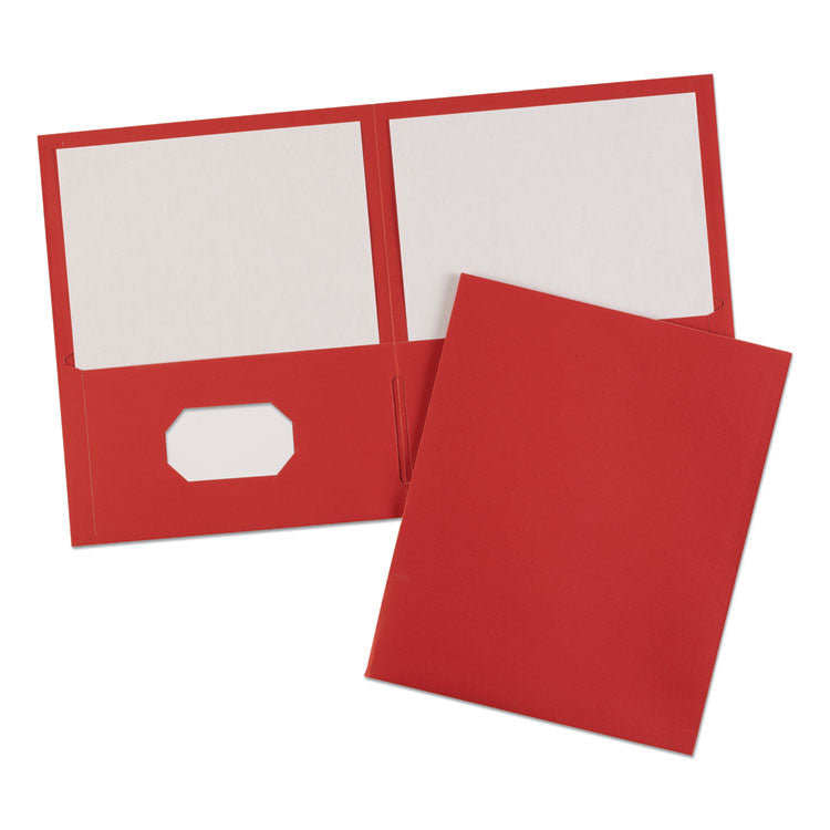 Two-Pocket Folder, 40-Sheet Capacity, 11 X 8.5, Red, 25/box