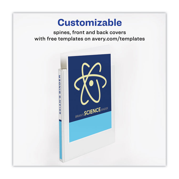 Heavy-Duty Non Stick View Binder With Durahinge And Slant Rings, 3 Rings, 3" Capacity, 11 X 8.5, White, 2/pack