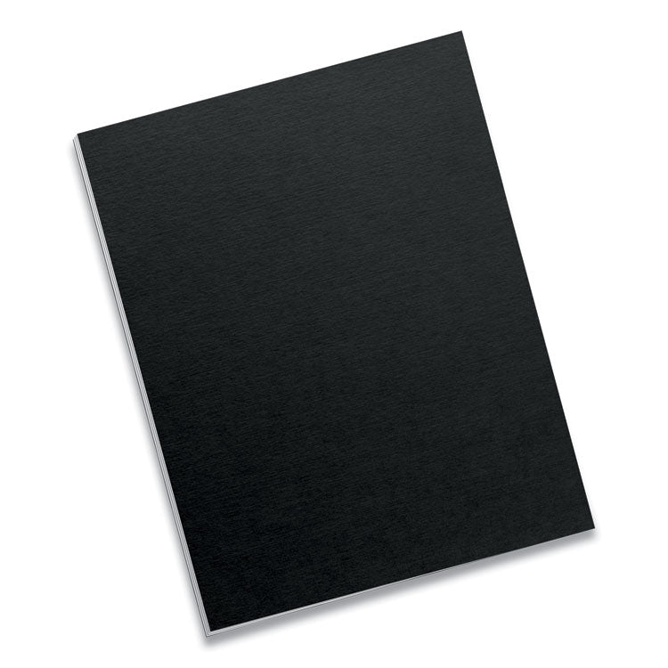 Futura Presentation Covers for Binding Systems, Opaque Black, 11 x 8.5, Unpunched, 25/Pack