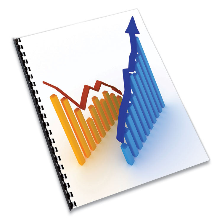 Expressions Classic Grain Texture Presentation Covers for Binding Systems, Black, 11.25 x 8.75, Unpunched, 200/Pack