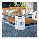 Waste and Recycling Bins, 50 gal, Corrugated Paper, White, 10/Carton