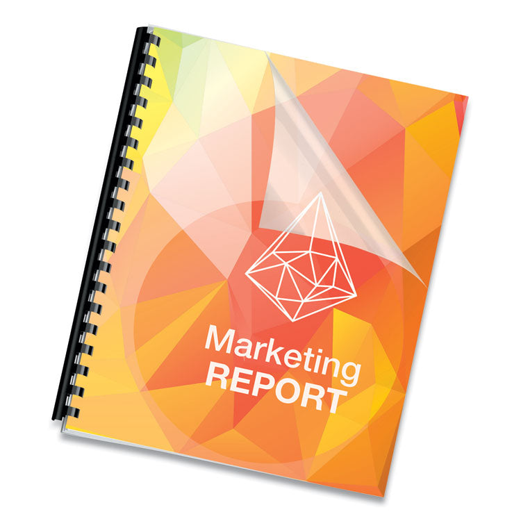 Crystals Transparent Presentation Covers for Binding Systems, Clear, with Square Corners, 11 x 8.5, 3-Hole Punched, 100/Pack