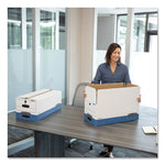 Stor/file Medium-Duty Strength Storage Boxes, Letter Files, 12.25" X 24.13" X 10.75", White/blue, 4/carton