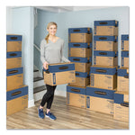 SmoothMove Prime Moving/Storage Boxes, Hinged Lid, Regular Slotted Container (RSC), 18" x 24" x 18", Brown/Blue, 6/Carton