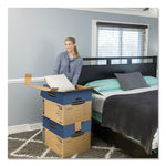 SmoothMove Prime Moving/Storage Boxes, Hinged Lid, Regular Slotted Container (RSC), 18" x 24" x 18", Brown/Blue, 6/Carton