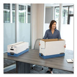 Liberty Heavy-Duty Strength Storage Boxes, Legal Files, 15.25" X 24.13" X 10.75", White/blue, 12/carton