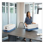 Stor/file Medium-Duty Strength Storage Boxes, Letter Files, 12.25" X 24.13" X 10.75", White/blue, 4/carton