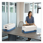 Stor/file Medium-Duty Strength Storage Boxes, Legal Files, 15.25" X 19.75" X 10.75", White/blue, 4/carton