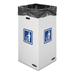 Waste and Recycling Bins, 50 gal, Corrugated Paper, White, 10/Carton