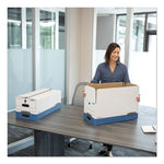 Stor/file Medium-Duty Strength Storage Boxes, Letter/legal Files, 12.25" X 16" X 11", White/blue, 12/carton