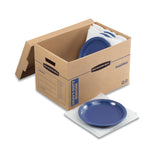 SmoothMove Maximum Strength Moving Boxes, Half Slotted Container (HSC), Medium, 12.25" x 18.5" x 12", Brown/Blue, 8/Pack