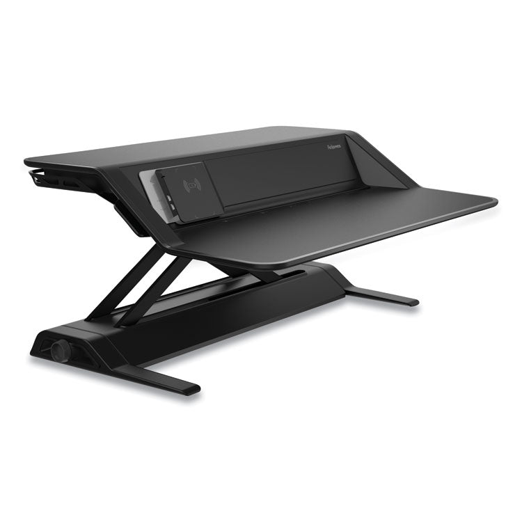 Lotus Dx Sit-Stand Workstation, 32.75" X 24.25" X 5.5" To 22.5", Black