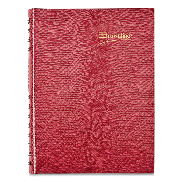 CoilPro Ruled Daily Planner, 8.25 x 5.75, Red Cover, 12-Month (Jan to Dec): 2025