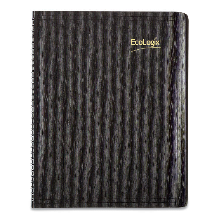 EcoLogix Recycled Monthly Planner, EcoLogix Artwork, 11 x 8.5, Black Cover, 14-Month: Dec 2024 to Jan 2026