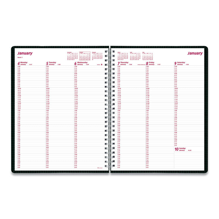 DuraFlex Weekly Planner, 11 x 8.5, Black Cover, 12-Month (Jan to Dec): 2025