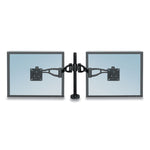 Professional Series Depth Adjustable Dual Monitor Arm, 360 Deg Rotation, 37 Deg Tilt, 360 Deg Pan, Black, Supports 24 Lb