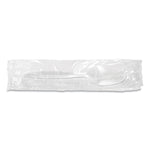 Individually Wrapped Mediumweight Cutlery, Spoon, Plastic, White, 1,000/Carton