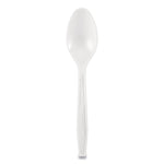 Elegant Dinnerware Heavyweight Cutlery, Spoon, Plastic, White, 500/Box