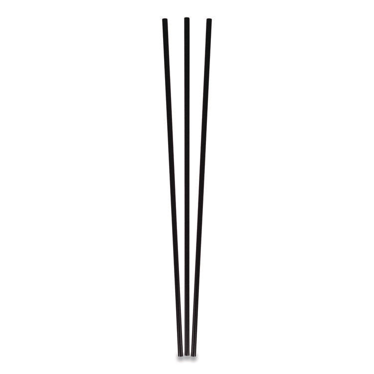 Unwrapped Round Stirrers, 7.75", Polypropylene, Black, 500/pack