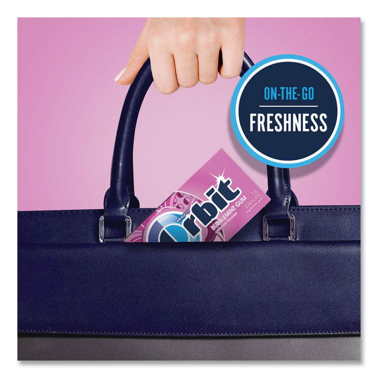 Sugar-Free Chewing Gum, Bubblemint, 12/box