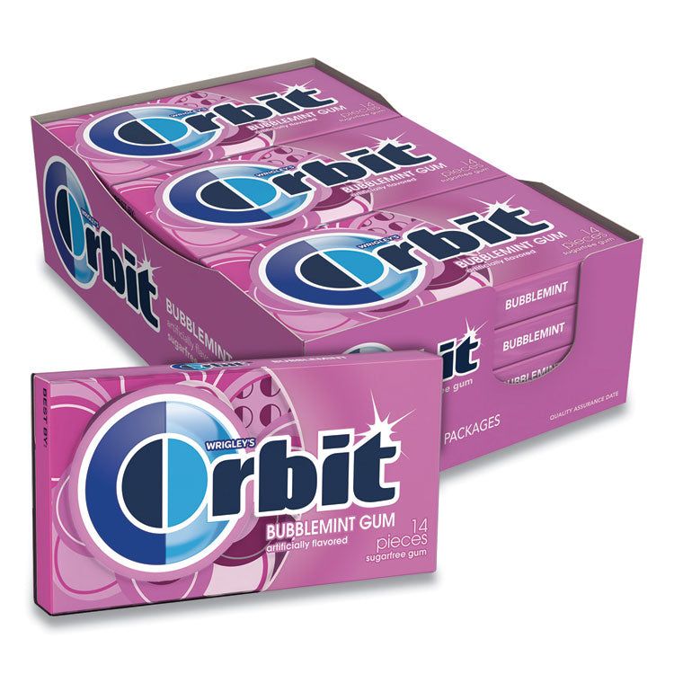 Sugar-Free Chewing Gum, Bubblemint, 12/box