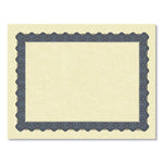 Metallic Border Certificates, 11 X 8.5, Ivory/blue With Blue Border, 100/pack