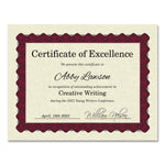 Metallic Border Certificates, 11 X 8.5, Ivory/red With Red Border, 100/pack