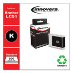 Remanufactured Black Ink, Replacement for LC51BK, 500 Page-Yield