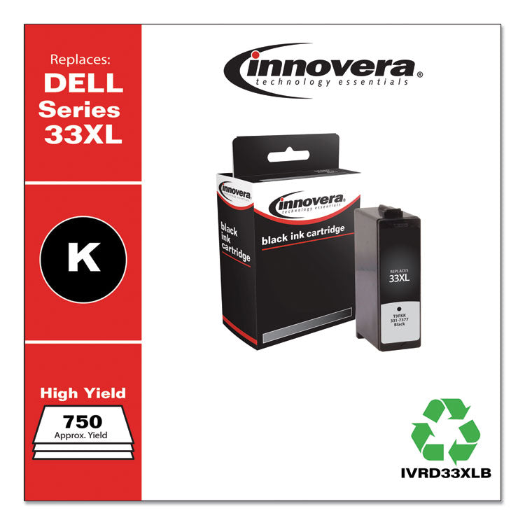 Remanufactured Black Ink, Replacement for 33XL (T9FKK331-7377), 750 Page-Yield