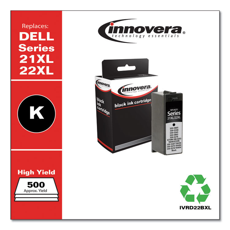 Remanufactured Black High-Yield Ink, Replacement for 21XL/22XL (330-5885), 500 Page-Yield