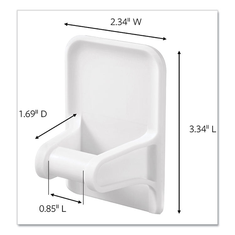 Spray Bottle Holder, 2.34w x 1.69d x 3.34h, White, 2 Hangers/4 Strips/Pack
