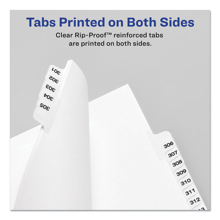 Preprinted Legal Exhibit Side Tab Index Dividers, Avery Style, 10-Tab, 1, 11 X 8.5, White, 25/pack