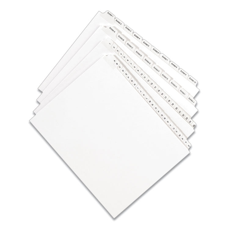 Preprinted Legal Exhibit Side Tab Index Dividers, Allstate Style, 25-Tab, 26 To 50, 11 X 8.5, White, 1 Set, (1702)
