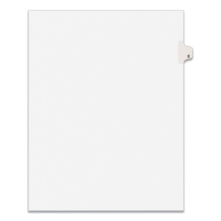 Preprinted Legal Exhibit Side Tab Index Dividers, Avery Style, 26-Tab, E, 11 X 8.5, White, 25/pack, (1405)