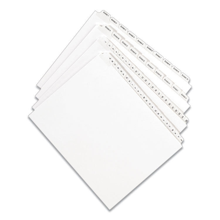 Preprinted Legal Exhibit Side Tab Index Dividers, Allstate Style, 25-Tab, 51 To 75, 11 X 8.5, White, 1 Set, (1703)